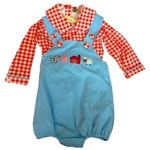 Classic Farm Animal Blue & Red Kids Matching Set